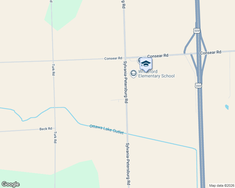 map of restaurants, bars, coffee shops, grocery stores, and more near 8255 Sylvania-Petersburg Road in Ottawa Lake