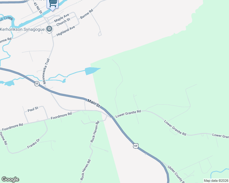 map of restaurants, bars, coffee shops, grocery stores, and more near 30 Sherman Road in Kerhonkson