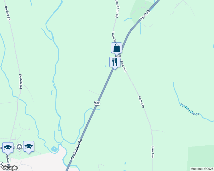 map of restaurants, bars, coffee shops, grocery stores, and more near 366 Torrington Road in Litchfield