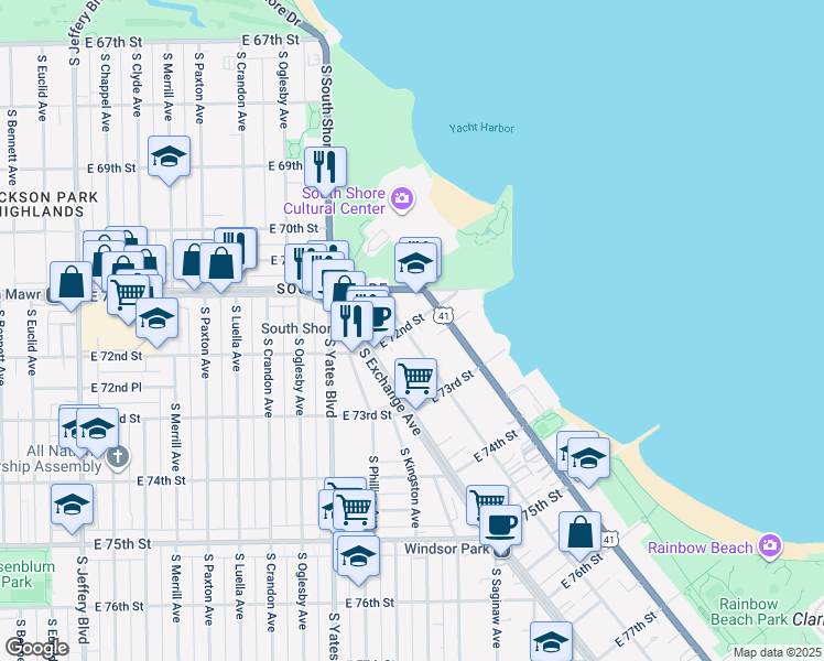 map of restaurants, bars, coffee shops, grocery stores, and more near in Chicago