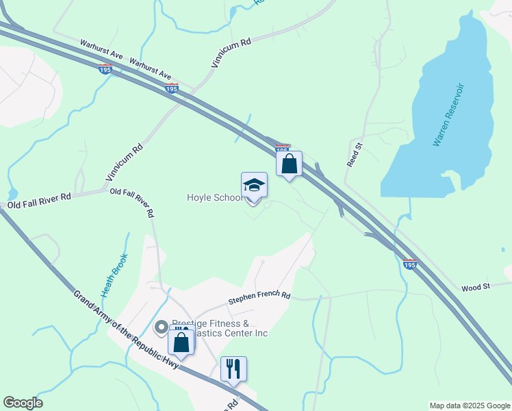 map of restaurants, bars, coffee shops, grocery stores, and more near 70 Community Lane in Swansea