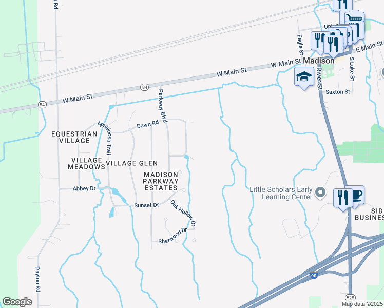 map of restaurants, bars, coffee shops, grocery stores, and more near 218 East Parkway Drive in Madison