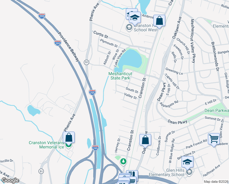 map of restaurants, bars, coffee shops, grocery stores, and more near 70 South Street in Cranston