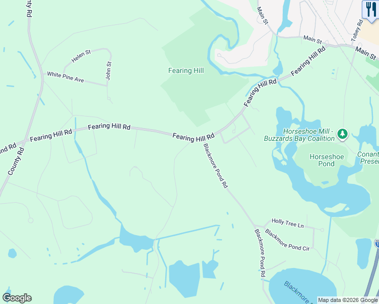 map of restaurants, bars, coffee shops, grocery stores, and more near 94 Fearing Hill Road in Wareham