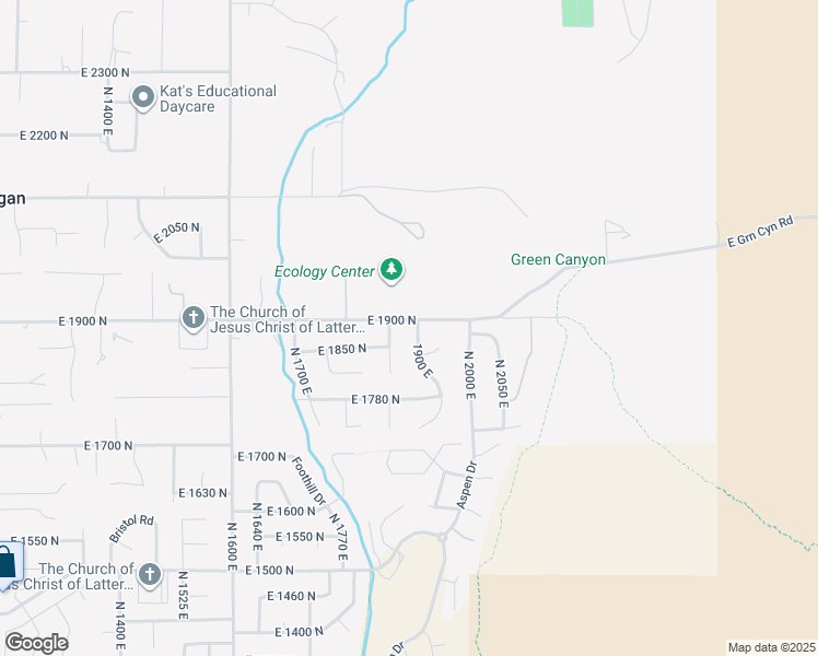 map of restaurants, bars, coffee shops, grocery stores, and more near 1880 East 1900 North in North Logan