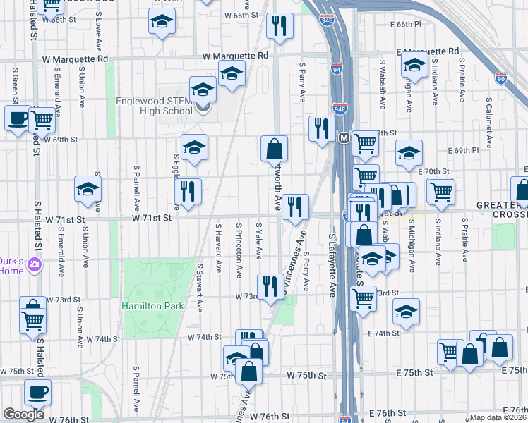 map of restaurants, bars, coffee shops, grocery stores, and more near in Chicago