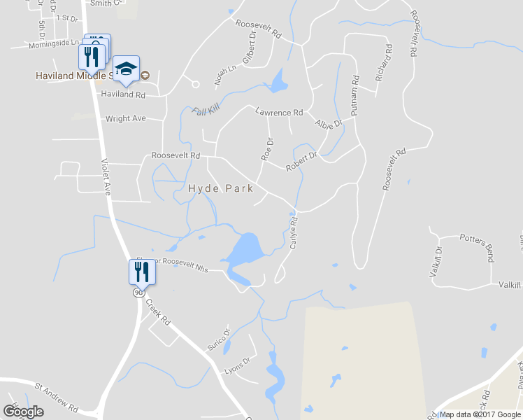 map of restaurants, bars, coffee shops, grocery stores, and more near 4 Carlyle Road in Hyde Park