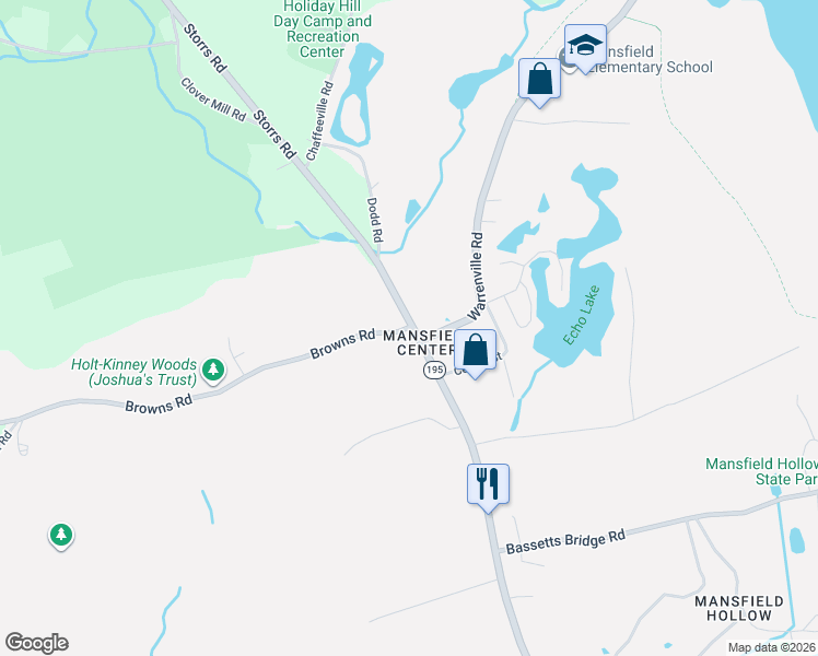 map of restaurants, bars, coffee shops, grocery stores, and more near 1 Browns Road in Mansfield