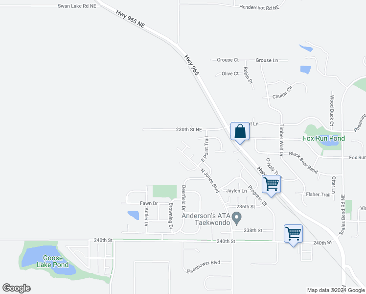 map of restaurants, bars, coffee shops, grocery stores, and more near 1235 8 Point Lane in North Liberty