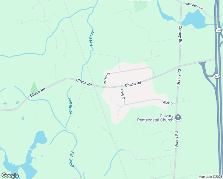 map of restaurants, bars, coffee shops, grocery stores, and more near 57 Chace Road in Freetown