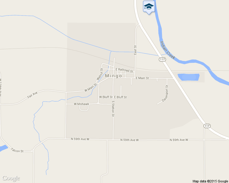 map of restaurants, bars, coffee shops, grocery stores, and more near 114 South Station Street in Mingo