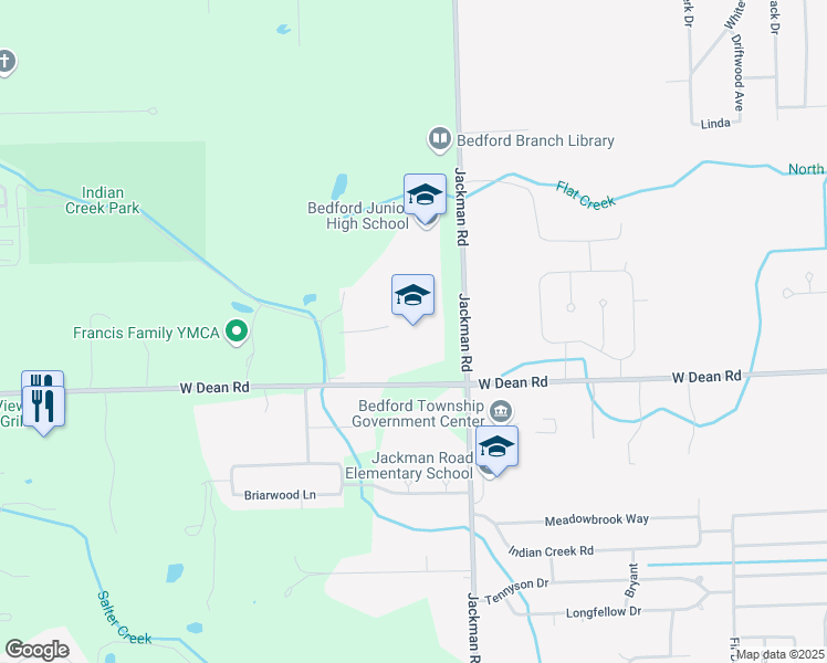 map of restaurants, bars, coffee shops, grocery stores, and more near 8285 Jackman Road in Temperance