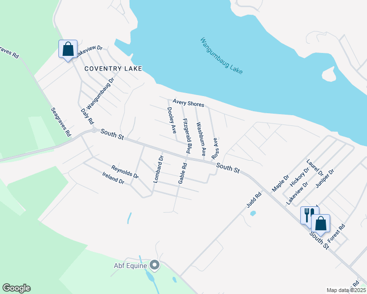 map of restaurants, bars, coffee shops, grocery stores, and more near 44 Fitzgerald Boulevard in Coventry