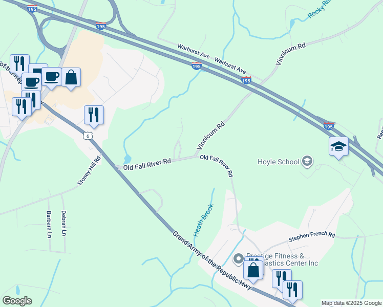 map of restaurants, bars, coffee shops, grocery stores, and more near 15 Vinnicum Road in Swansea