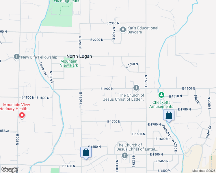 map of restaurants, bars, coffee shops, grocery stores, and more near 1235 North 1380 East in North Logan