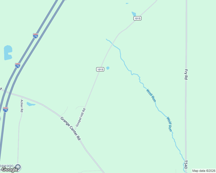 map of restaurants, bars, coffee shops, grocery stores, and more near 8160 Gospel Hill Road in Saegertown