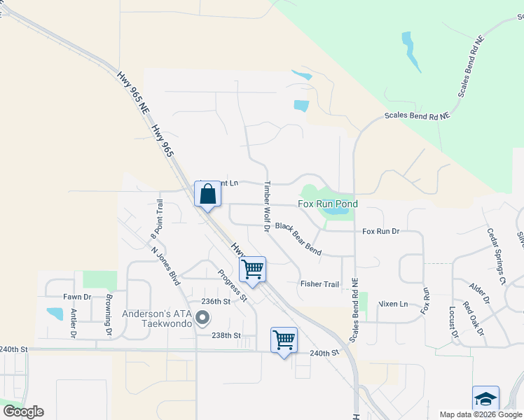 map of restaurants, bars, coffee shops, grocery stores, and more near 920 Fox Valley Drive in North Liberty