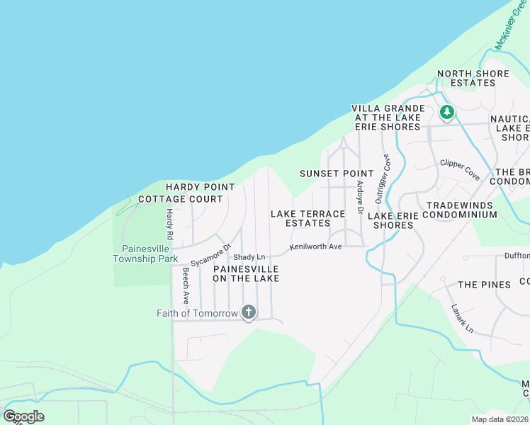 map of restaurants, bars, coffee shops, grocery stores, and more near 1013 Oakwood Boulevard in Painesville