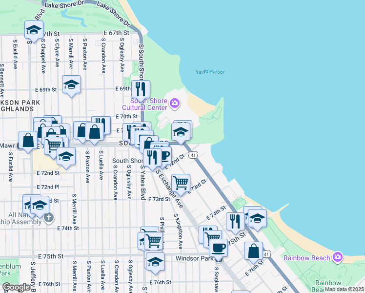 map of restaurants, bars, coffee shops, grocery stores, and more near in Chicago