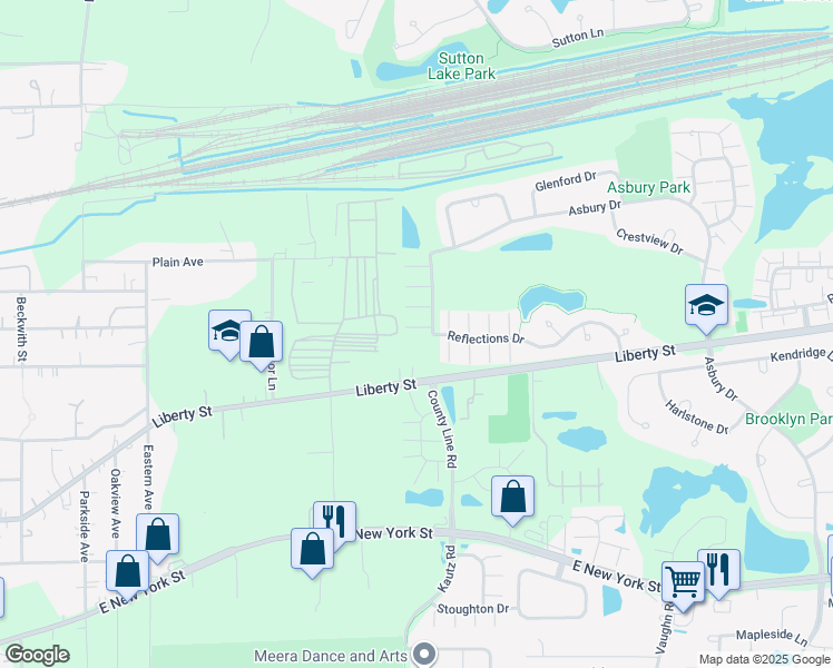 map of restaurants, bars, coffee shops, grocery stores, and more near 724 County Line Road in Aurora