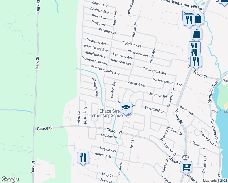 map of restaurants, bars, coffee shops, grocery stores, and more near 63 Brisbon Road in Somerset