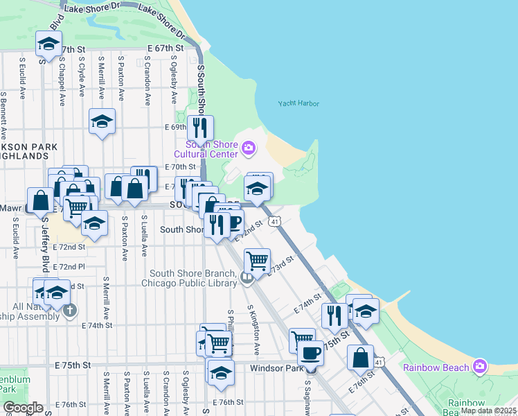 map of restaurants, bars, coffee shops, grocery stores, and more near in Chicago