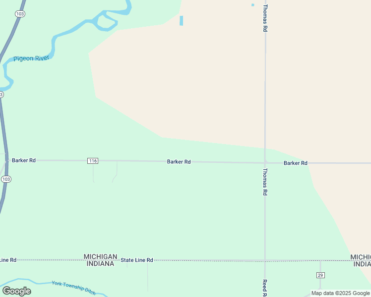 map of restaurants, bars, coffee shops, grocery stores, and more near 10180 Barker Road in White Pigeon