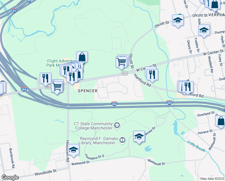 map of restaurants, bars, coffee shops, grocery stores, and more near 48 Spencer Street in Manchester