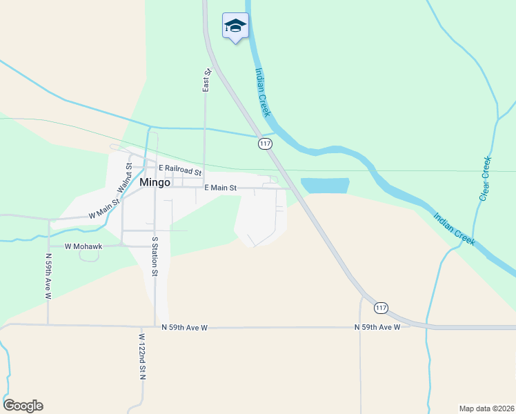 map of restaurants, bars, coffee shops, grocery stores, and more near 105 Everett Circle in Mingo