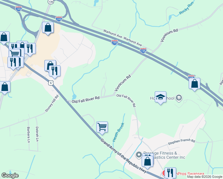 map of restaurants, bars, coffee shops, grocery stores, and more near 15 Vinnicum Road in Swansea