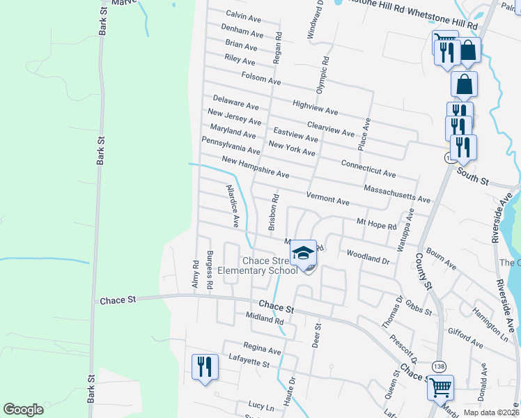 map of restaurants, bars, coffee shops, grocery stores, and more near 63 Brisbon Road in Somerset