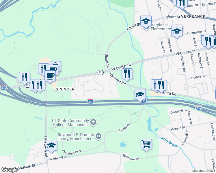 map of restaurants, bars, coffee shops, grocery stores, and more near 48 Wilfred Road in Manchester