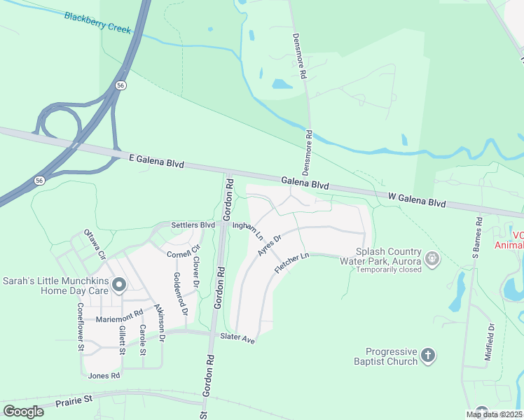 map of restaurants, bars, coffee shops, grocery stores, and more near 3684 Fletcher Lane in Aurora