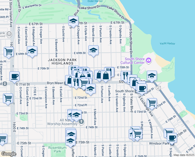 map of restaurants, bars, coffee shops, grocery stores, and more near in Chicago