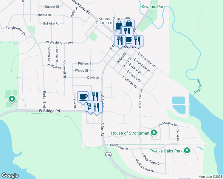 map of restaurants, bars, coffee shops, grocery stores, and more near 1021 South 3rd Street in Polk City