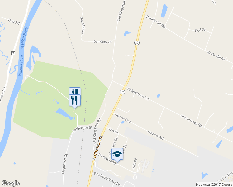 map of restaurants, bars, coffee shops, grocery stores, and more near 226-228 Old Kingston Road in New Paltz