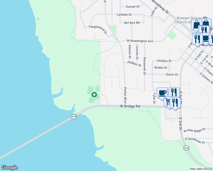 map of restaurants, bars, coffee shops, grocery stores, and more near 920 Breakwater Place in Polk City