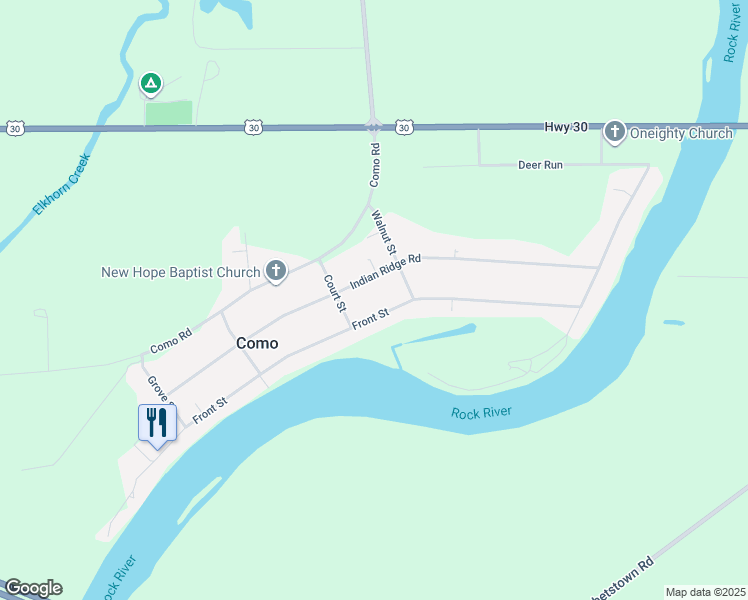 map of restaurants, bars, coffee shops, grocery stores, and more near 25330 Front Street in Sterling