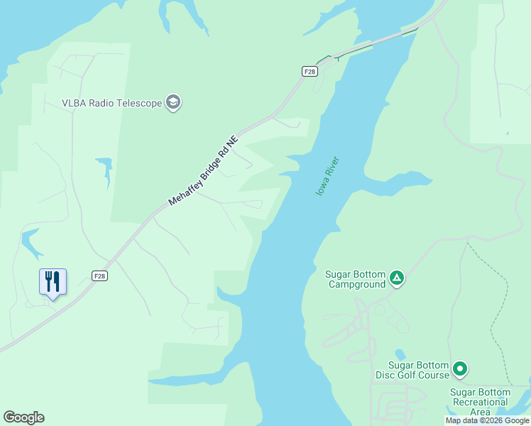 map of restaurants, bars, coffee shops, grocery stores, and more near 3756 Rice Ridge Circle Northeast in North Liberty