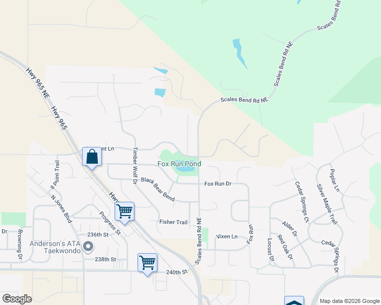 map of restaurants, bars, coffee shops, grocery stores, and more near 2202-2260 Scales Bend Road Northeast in North Liberty