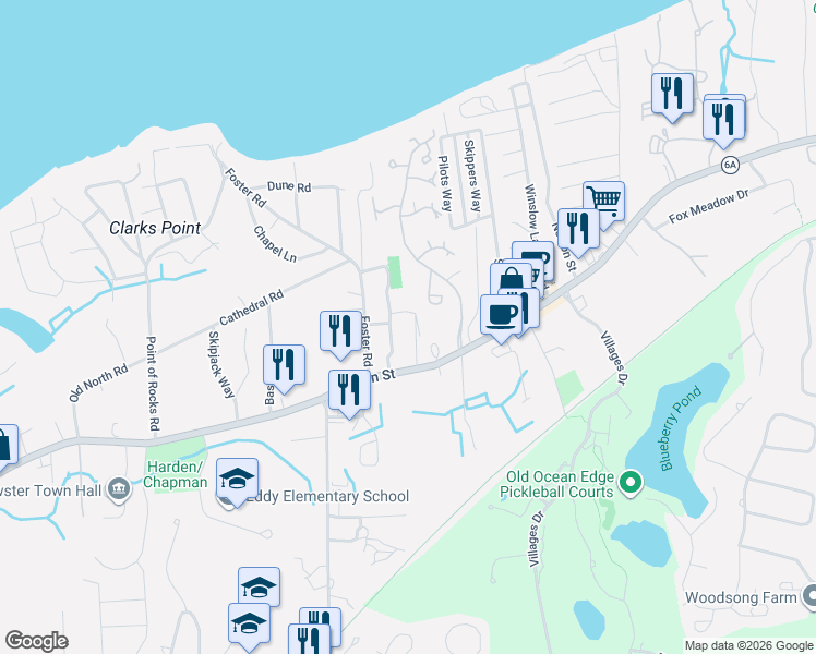 map of restaurants, bars, coffee shops, grocery stores, and more near 47 Flying Dragon Road in Brewster