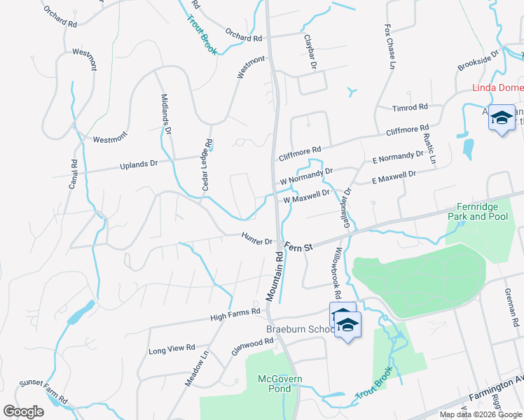 map of restaurants, bars, coffee shops, grocery stores, and more near 89 Hillsboro Drive in West Hartford