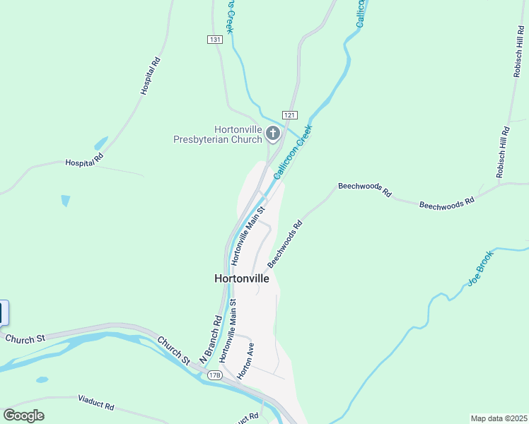 map of restaurants, bars, coffee shops, grocery stores, and more near 124 Hortonville Main Street in Callicoon