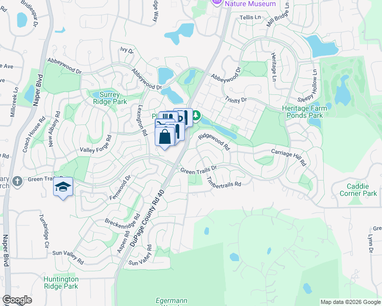 map of restaurants, bars, coffee shops, grocery stores, and more near 6464 College Road in Lisle