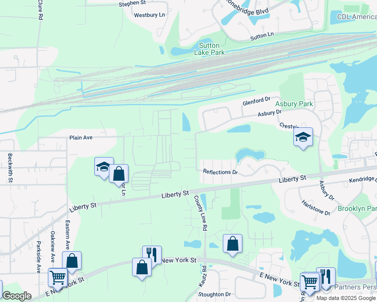 map of restaurants, bars, coffee shops, grocery stores, and more near 806 County Line Road in Aurora