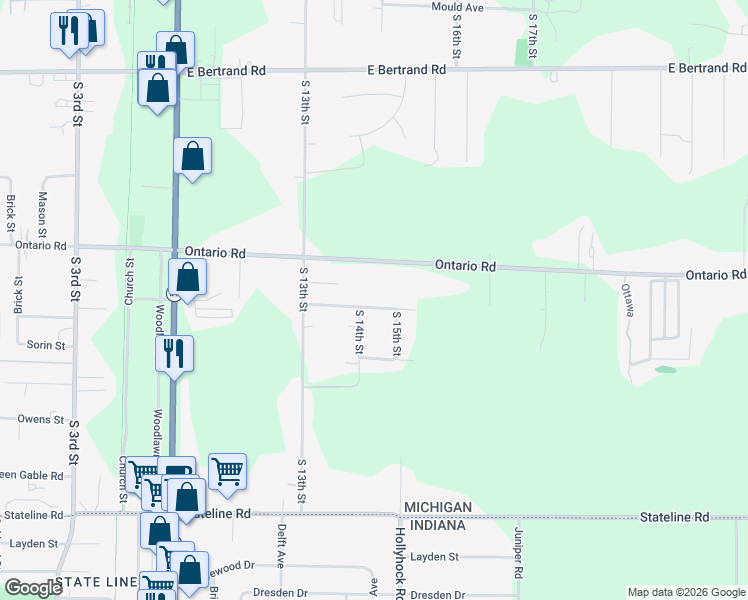 map of restaurants, bars, coffee shops, grocery stores, and more near 1411 Apple Lane in Niles