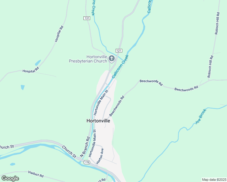 map of restaurants, bars, coffee shops, grocery stores, and more near 124 Hortonville Main Street in Callicoon