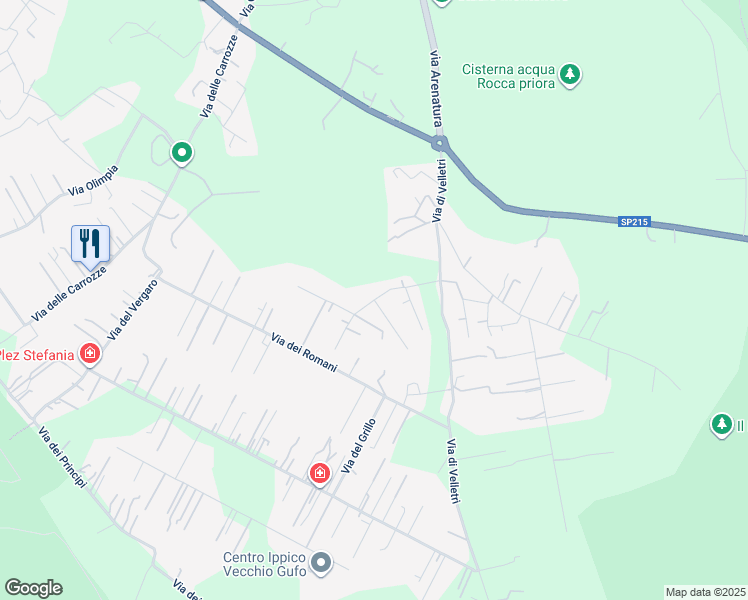 map of restaurants, bars, coffee shops, grocery stores, and more near 11 Via dei Ciliegi in Rocca Priora