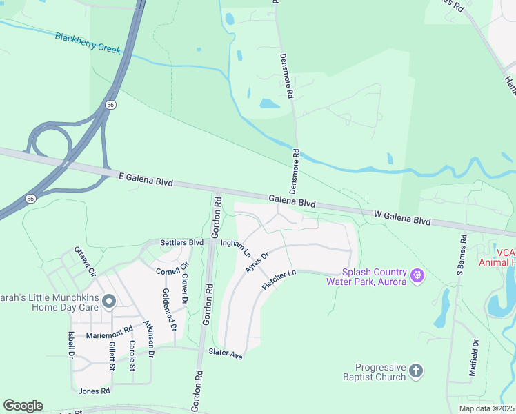 map of restaurants, bars, coffee shops, grocery stores, and more near 3675 Fletcher Court in Aurora