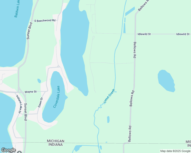 map of restaurants, bars, coffee shops, grocery stores, and more near 70861 Lakeview Drive in White Pigeon